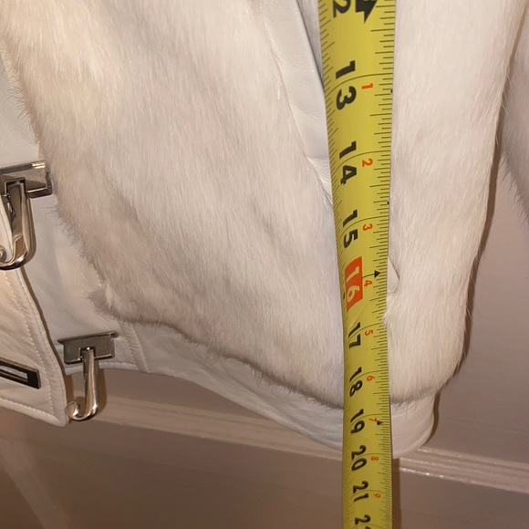 VINTAGE JUICY COUTURE Y2K WHITE RABBIT FUR COAT LEATHER JACKET NEW VIVA LA JUICY - Picture 17 of 17